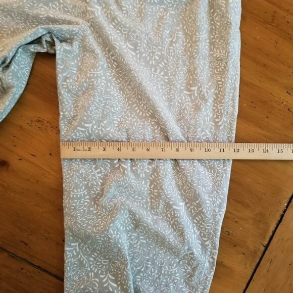 Fresh Produce Boho 100% Cotton Capri Pants Sage Green Floral Print, Size L - Picture 14 of 14